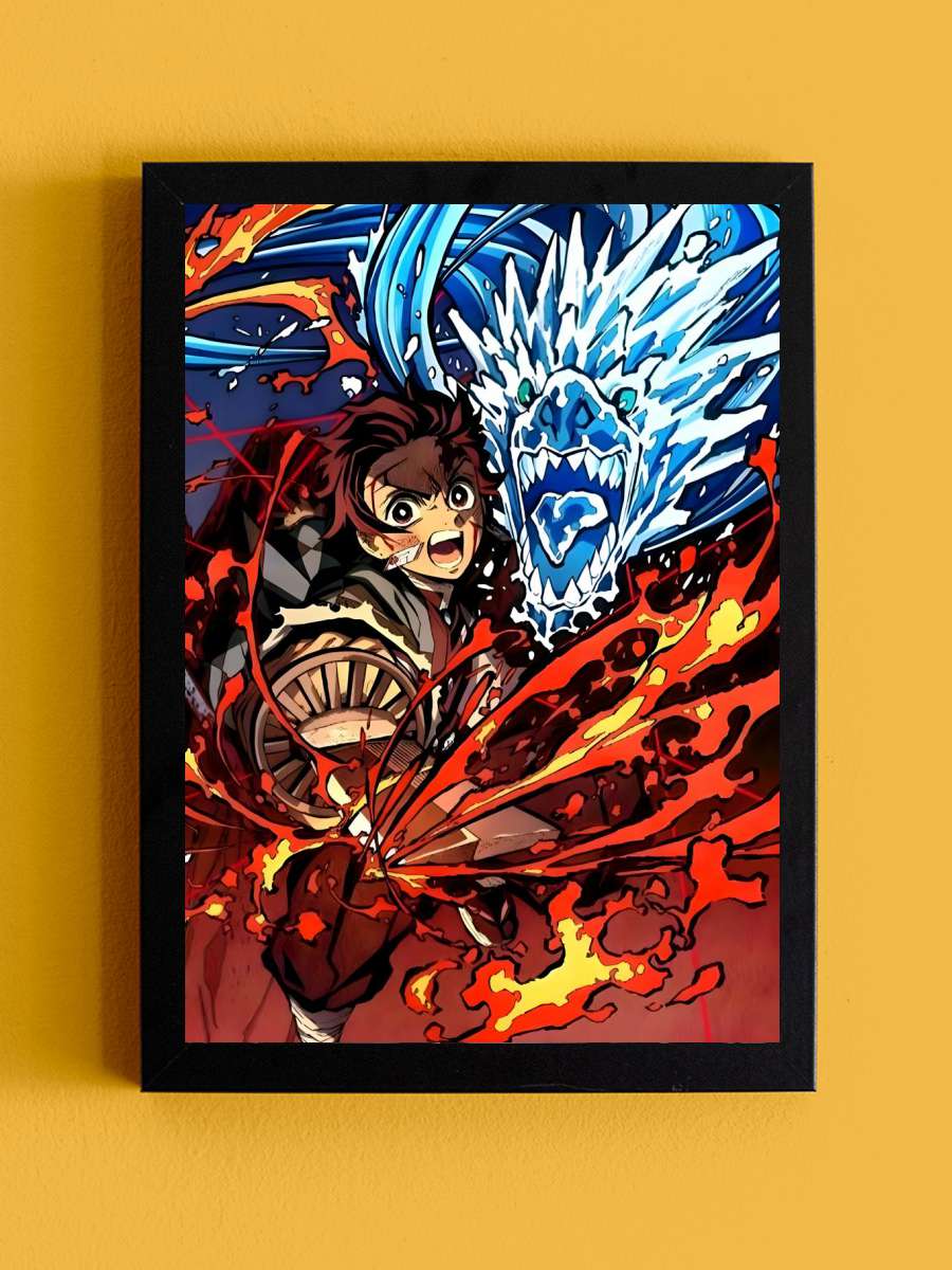 Tanjiro Demon Slayer Anime Anime Tablo Siyah Çerçeveli Yüksek Kalite Anime Duvar Poster Tablo - En İyi Fiyatlarla