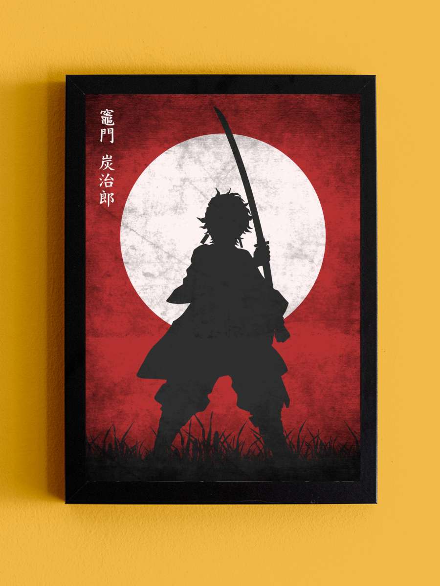 Tanjiro Demon Slayer Anime Tablo Siyah Çerçeveli Yüksek Kalite Anime Duvar Poster Tablo - En İyi Fiyatlarla