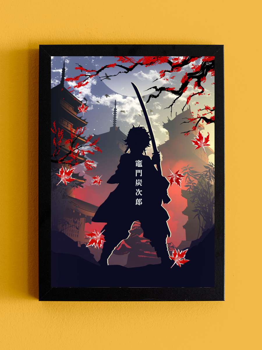 Tanjiro Demon Slayer Anime Tablo Siyah Çerçeveli Yüksek Kalite Anime Duvar Poster Tablo - En İyi Fiyatlarla