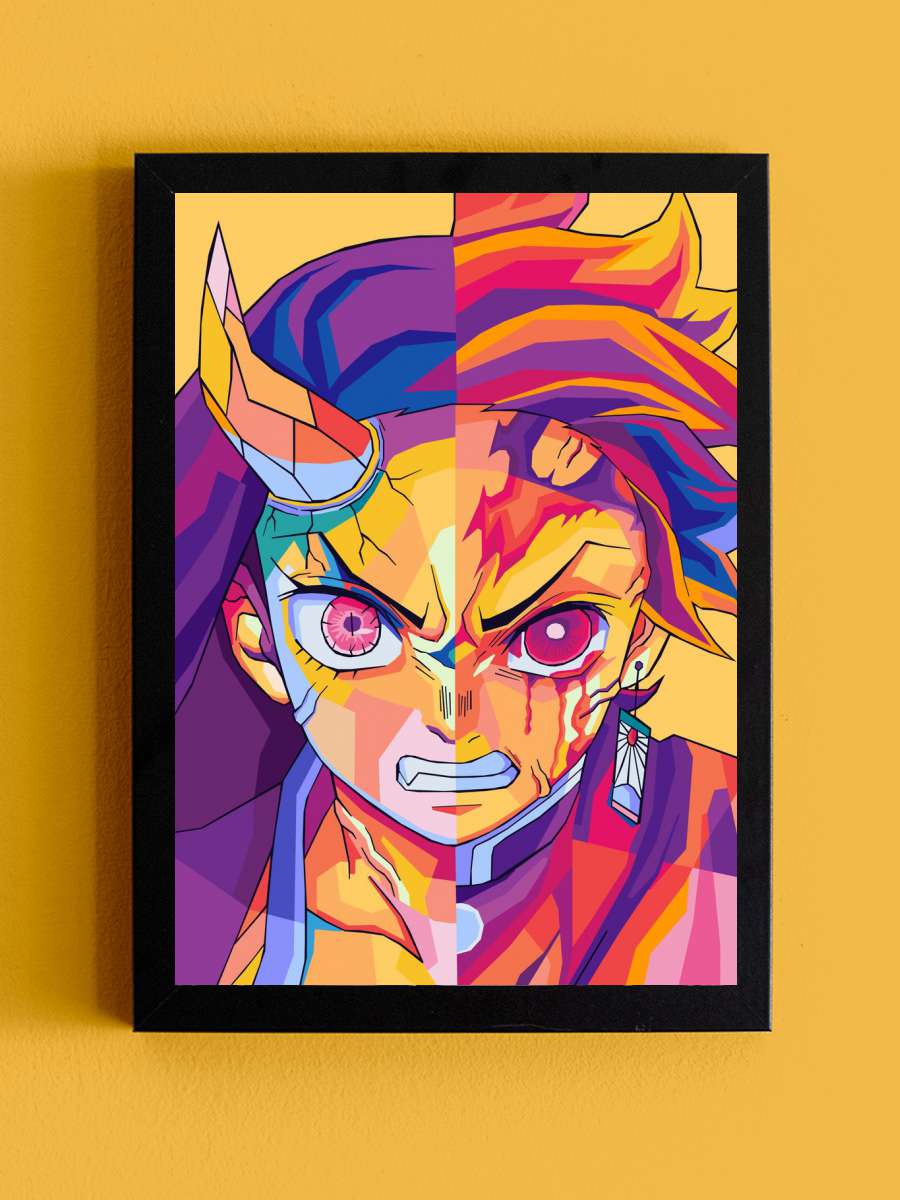 Tanjiro Demon Slayer Anime Tablo Siyah Çerçeveli Yüksek Kalite Anime Duvar Poster Tablo - En İyi Fiyatlarla