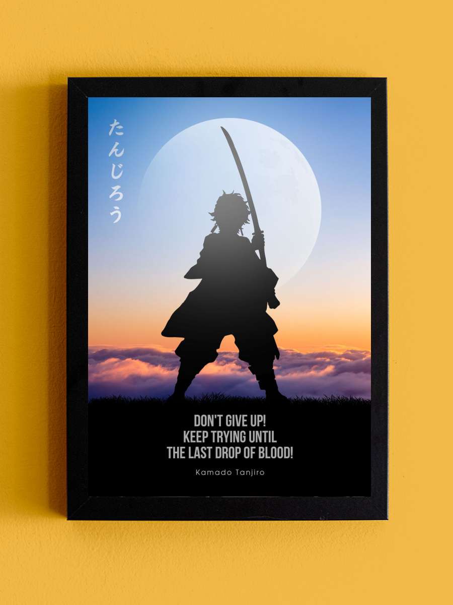 Tanjiro Demon Slayer Anime Tablo Siyah Çerçeveli Yüksek Kalite Anime Duvar Poster Tablo - En İyi Fiyatlarla
