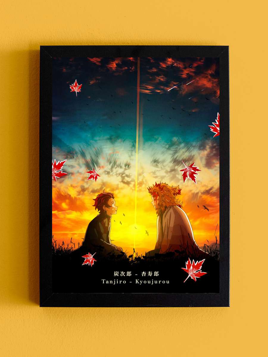 Tanjiro Demon Slayer Anime Tablo Siyah Çerçeveli Yüksek Kalite Anime Duvar Poster Tablo - En İyi Fiyatlarla