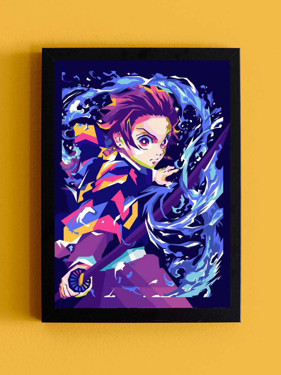 TANJIRO DEMON SLAYER WPAP Anime Tablo Siyah Çerçeveli Yüksek Kalite Anime Duvar Poster Tablo - En İyi Fiyatlarla