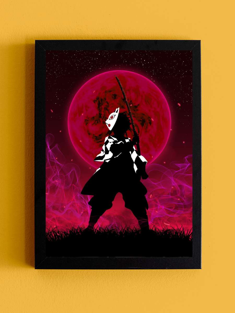 Tanjiro Kamado Demon Anime Tablo Siyah Çerçeveli Yüksek Kalite Anime Duvar Poster Tablo - En İyi Fiyatlarla