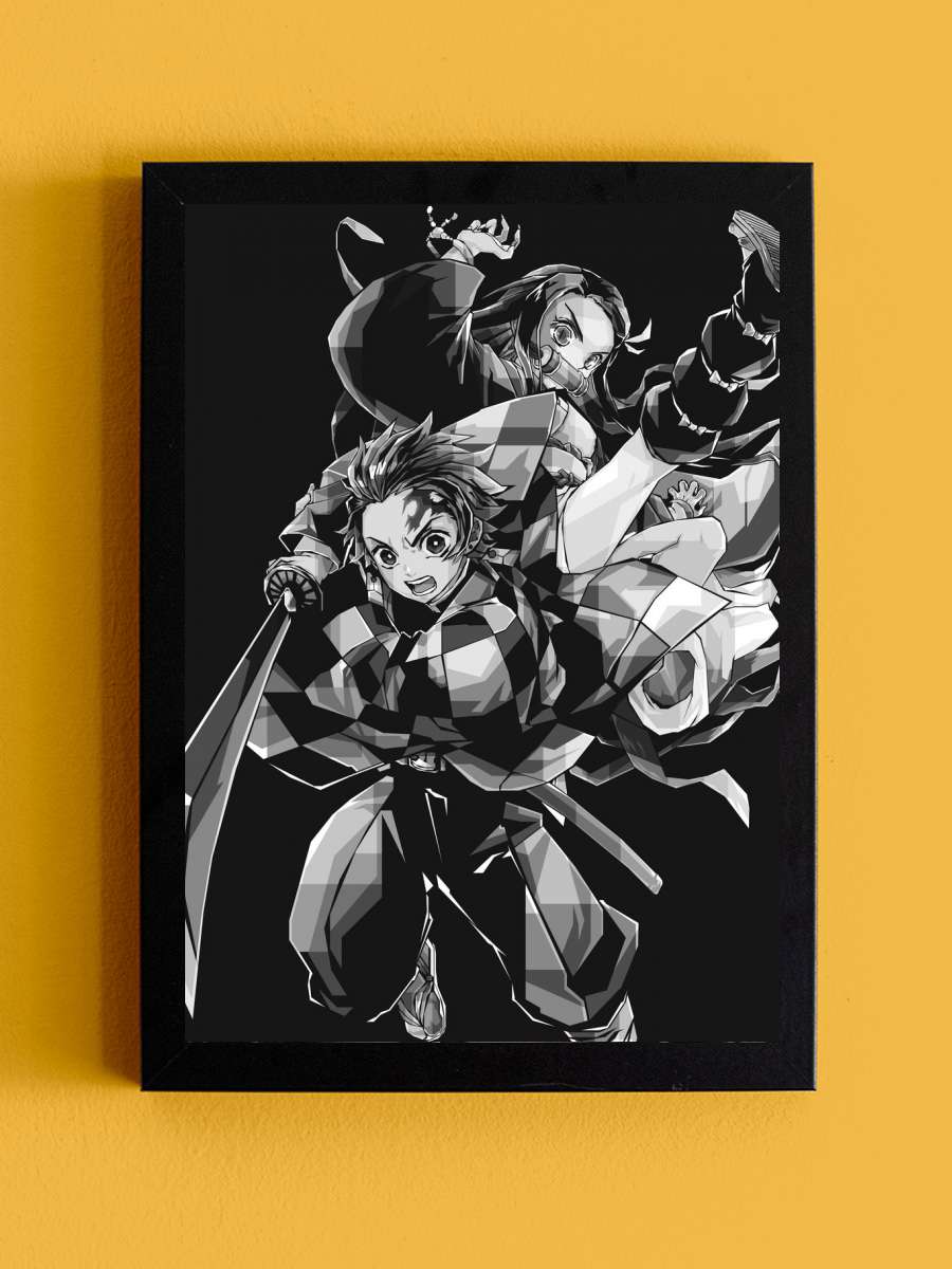 Tanjiro X Nezuko Anime Tablo Siyah Çerçeveli Yüksek Kalite Anime Duvar Poster Tablo - En İyi Fiyatlarla
