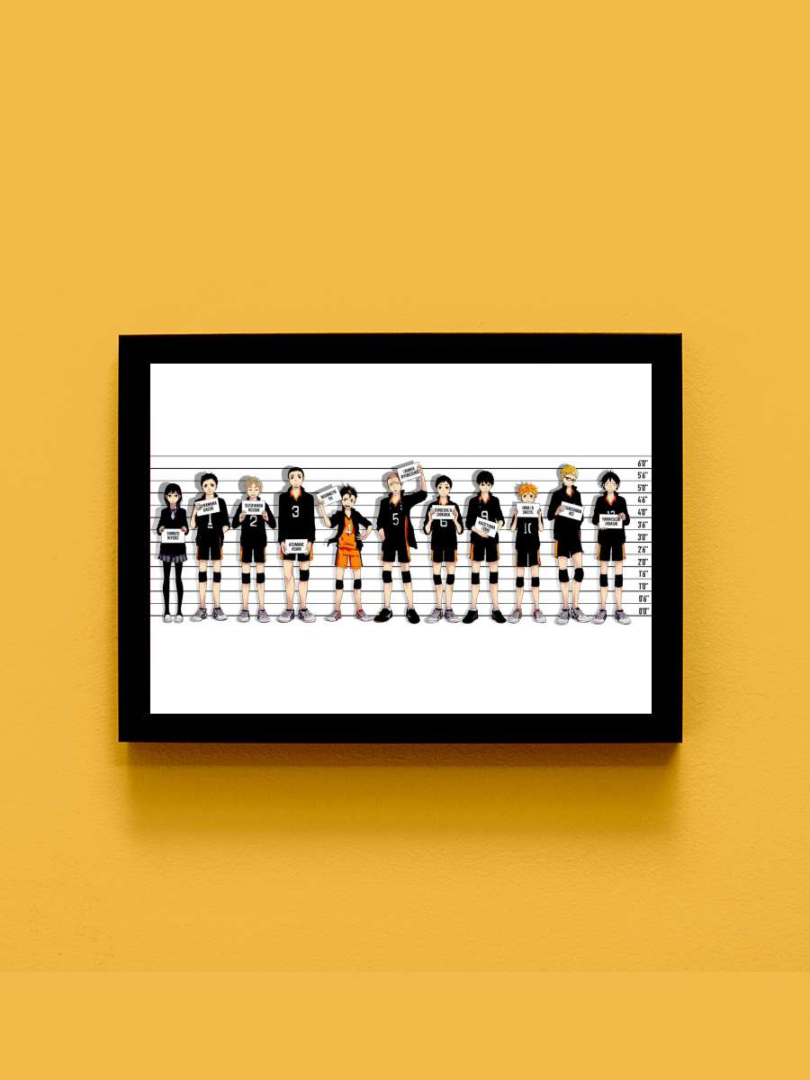 Team Karasuno Anime Tablo Siyah Çerçeveli Yüksek Kalite Anime Duvar Poster Tablo - En İyi Fiyatlarla