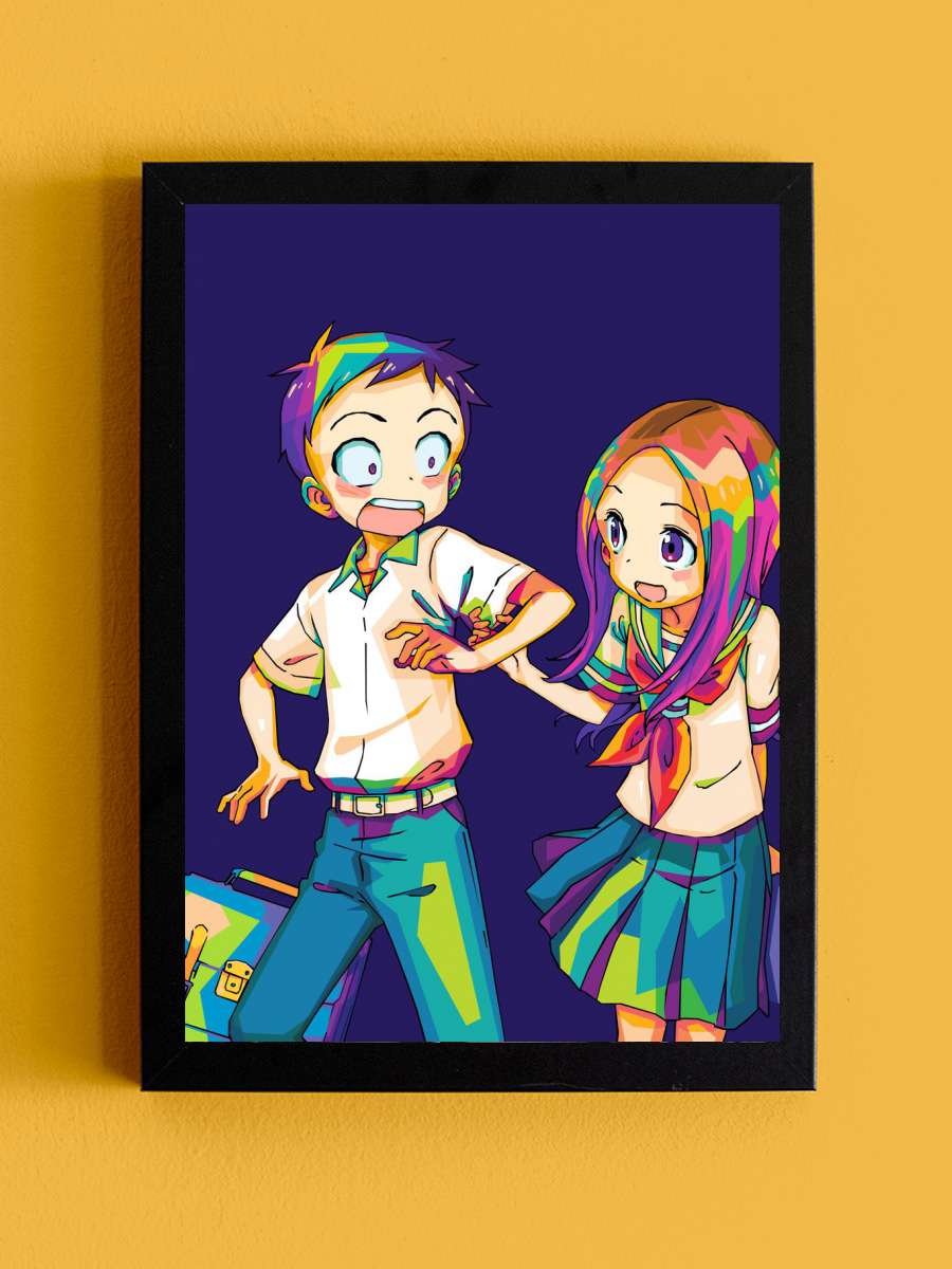 Teasing Master Takagi san Anime Tablo Siyah Çerçeveli Yüksek Kalite Anime Duvar Poster Tablo - En İyi Fiyatlarla