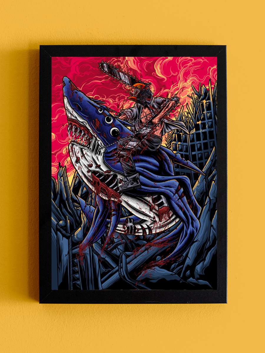 The chainsaw man devil Anime Tablo Siyah Çerçeveli Yüksek Kalite Anime Duvar Poster Tablo - En İyi Fiyatlarla