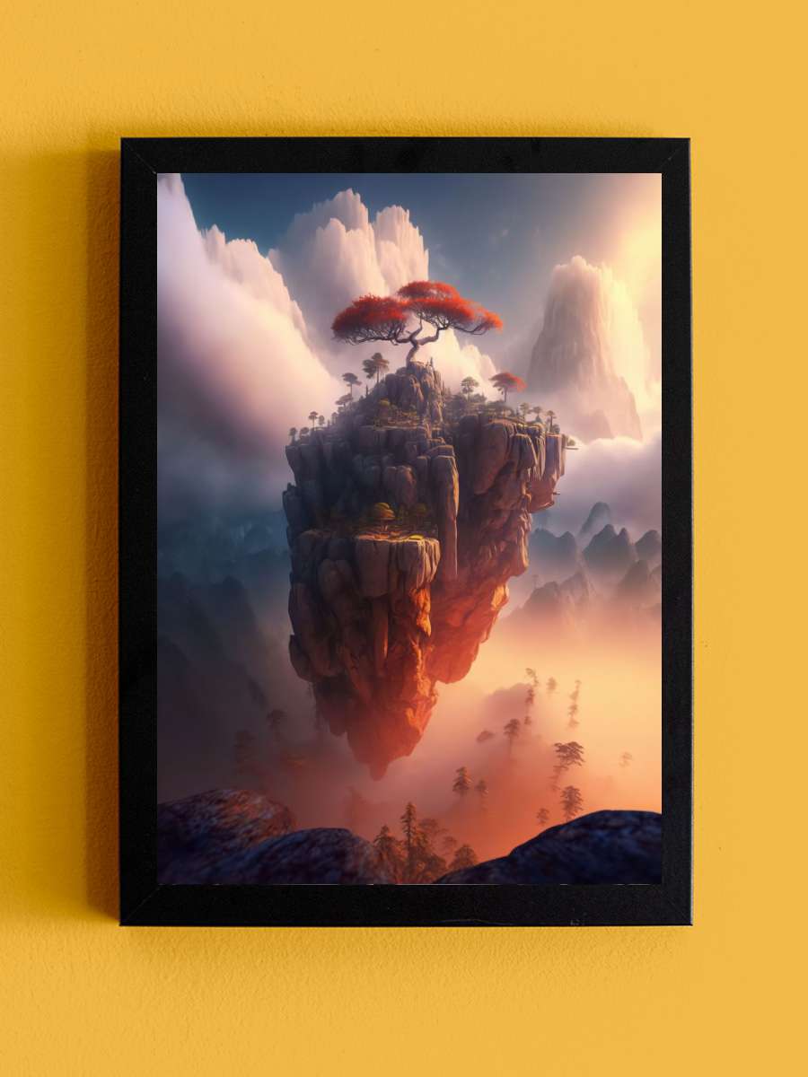 The Floating Castle Anime Tablo Siyah Çerçeveli Yüksek Kalite Anime Duvar Poster Tablo - En İyi Fiyatlarla