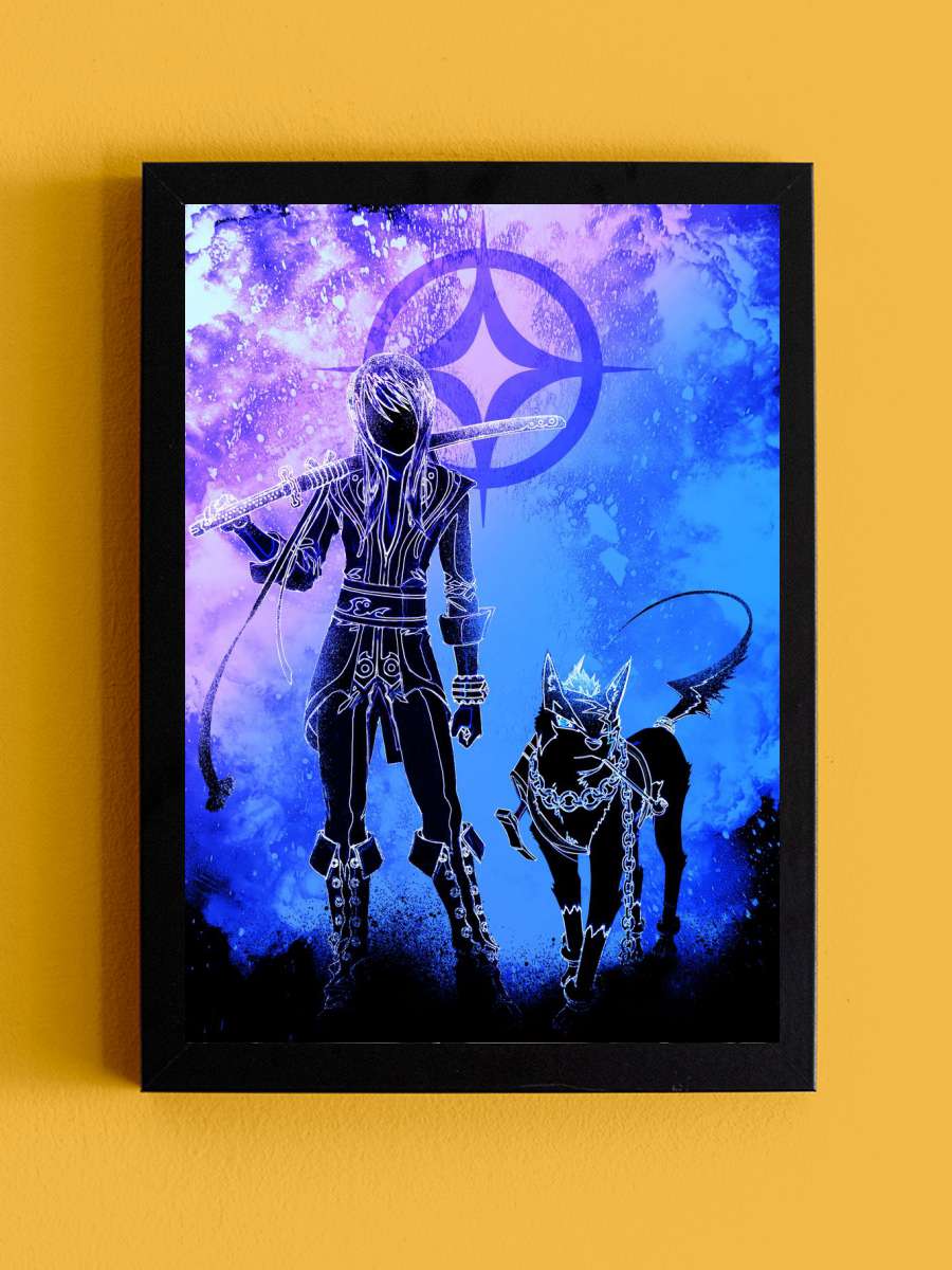 The hero and his dog Soul Anime Tablo Siyah Çerçeveli Yüksek Kalite Anime Duvar Poster Tablo - En İyi Fiyatlarla