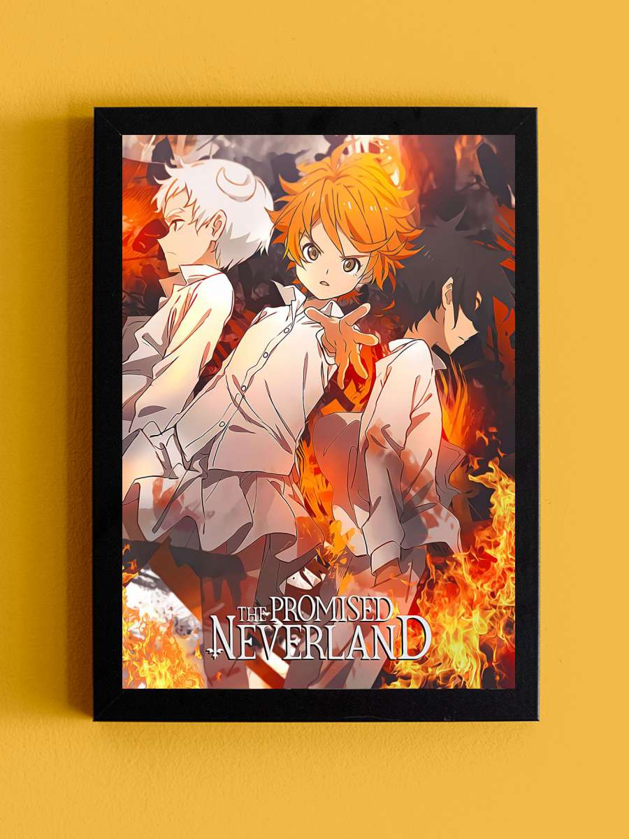 The Promised Neverland Anime Tablo Siyah Çerçeveli Yüksek Kalite Anime Duvar Poster Tablo - En İyi Fiyatlarla