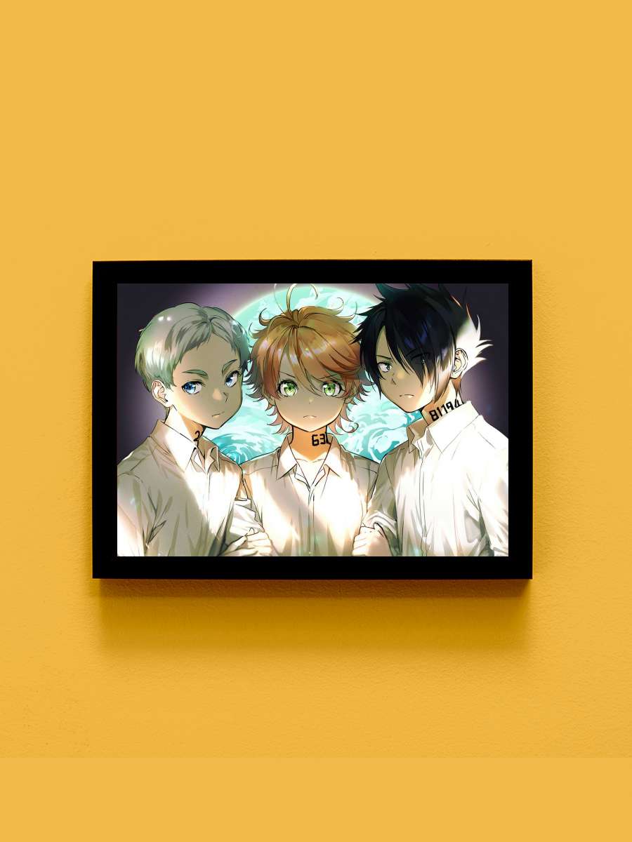 the promised neverland Anime Tablo Siyah Çerçeveli Yüksek Kalite Anime Duvar Poster Tablo - En İyi Fiyatlarla