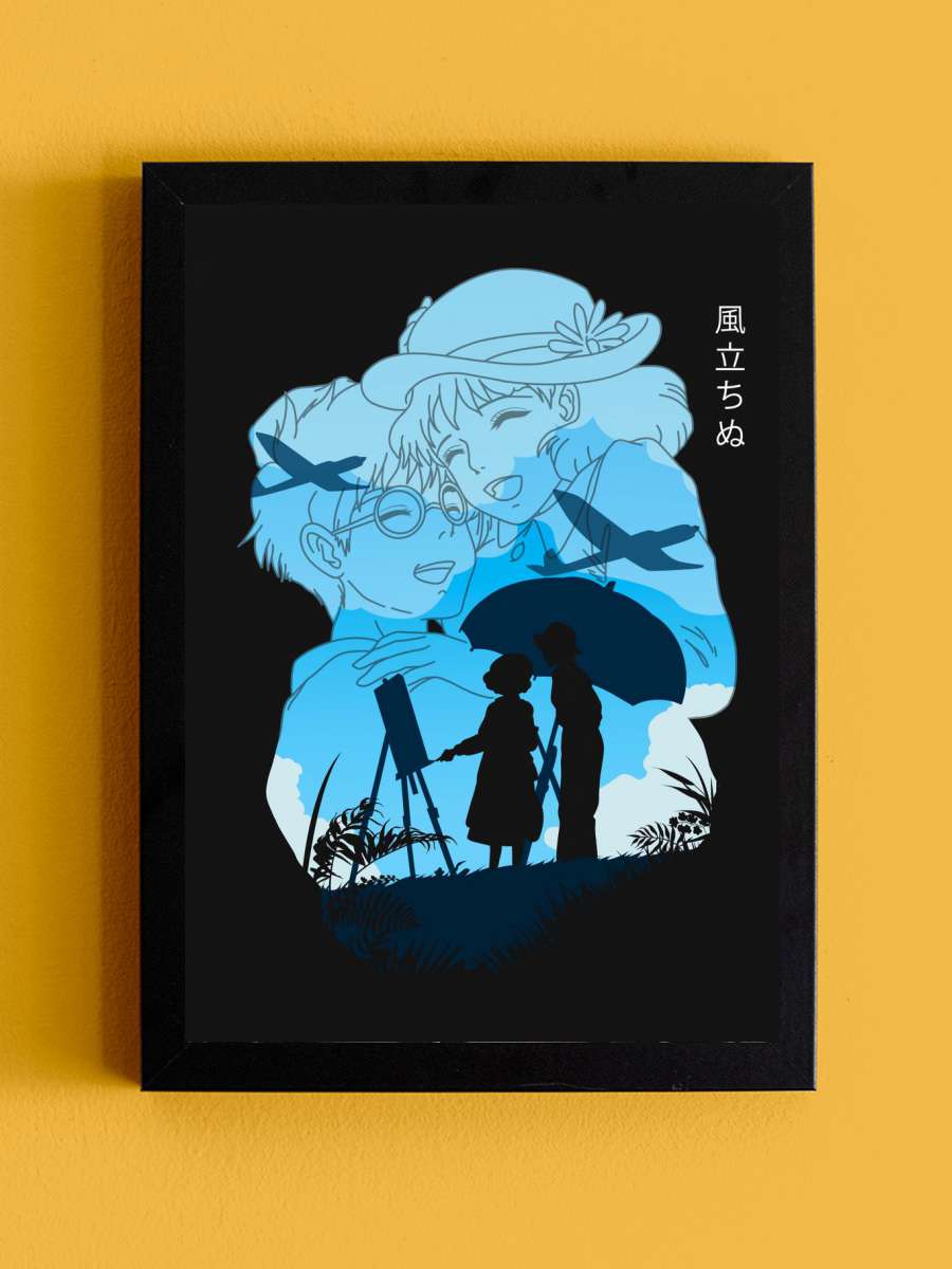 The Wind Rises Minimalist Anime Tablo Siyah Çerçeveli Yüksek Kalite Anime Duvar Poster Tablo - En İyi Fiyatlarla