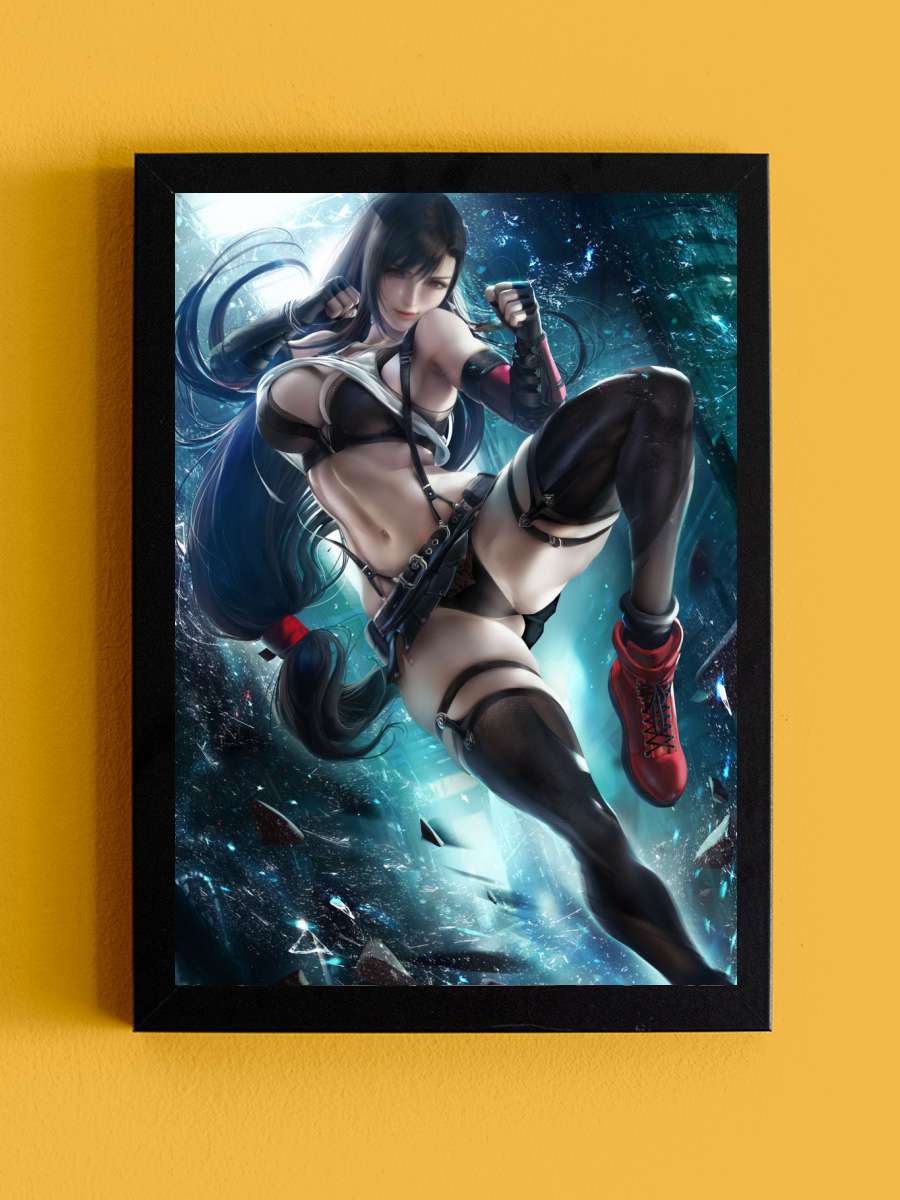 Tifa pinup Anime Tablo Siyah Çerçeveli Yüksek Kalite Anime Duvar Poster Tablo - En İyi Fiyatlarla