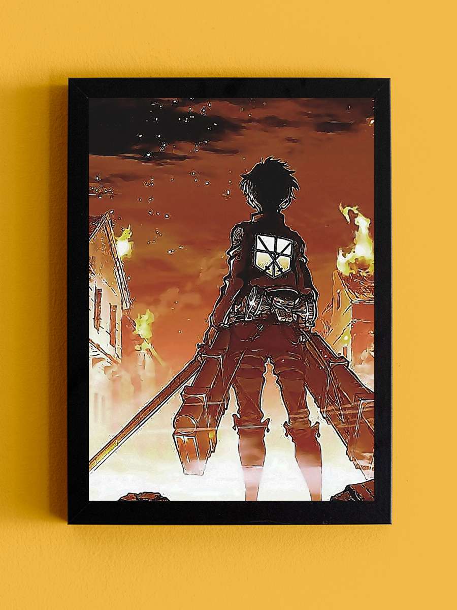 titan Anime Tablo Siyah Çerçeveli Yüksek Kalite Anime Duvar Poster Tablo - En İyi Fiyatlarla