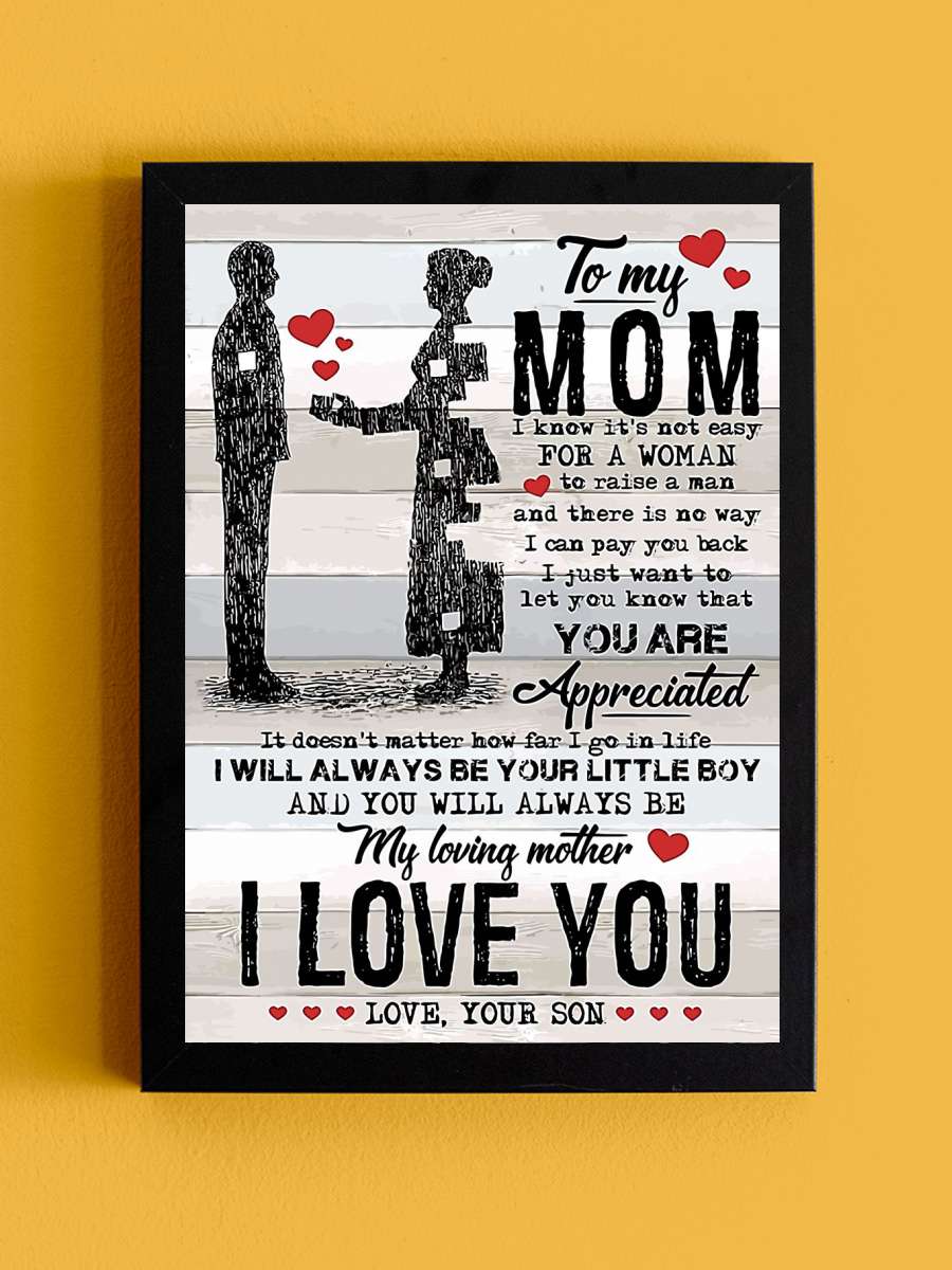 To My Mom Son To Mom Anime Tablo Siyah Çerçeveli Yüksek Kalite Anime Duvar Poster Tablo - En İyi Fiyatlarla