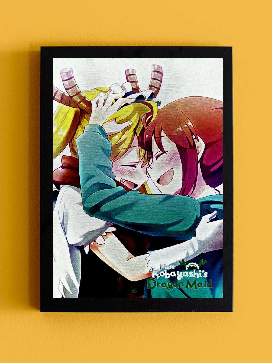 tohru with kobayashi Anime Tablo Siyah Çerçeveli Yüksek Kalite Anime Duvar Poster Tablo - En İyi Fiyatlarla