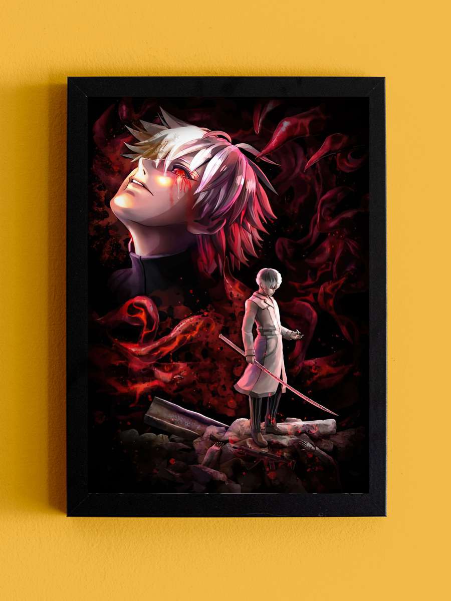 Tokyo Ghoul Anime Tablo Siyah Çerçeveli Yüksek Kalite Anime Duvar Poster Tablo - En İyi Fiyatlarla