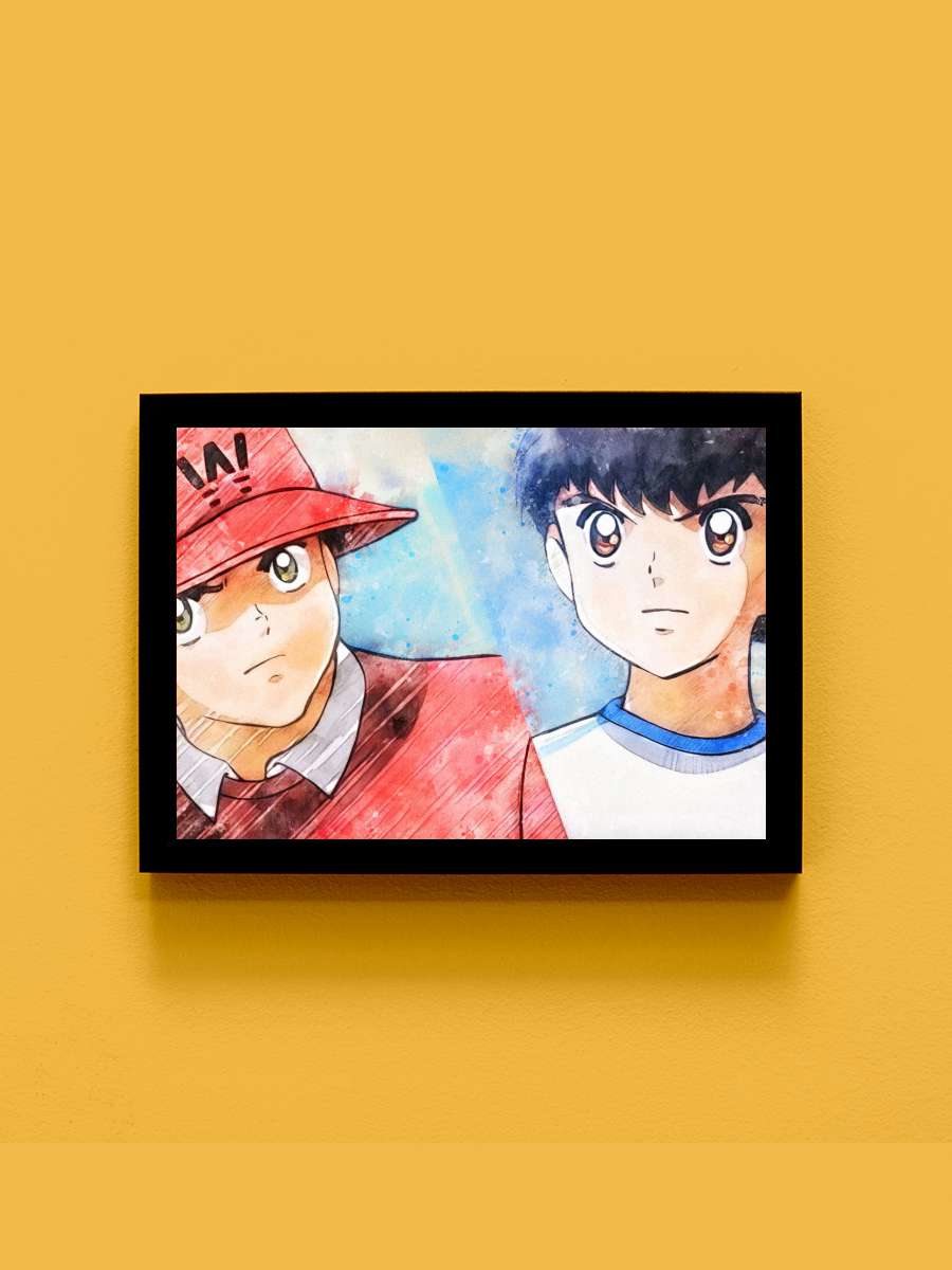 TSUBASA X WAKABAYASHI Anime Tablo Siyah Çerçeveli Yüksek Kalite Anime Duvar Poster Tablo - En İyi Fiyatlarla
