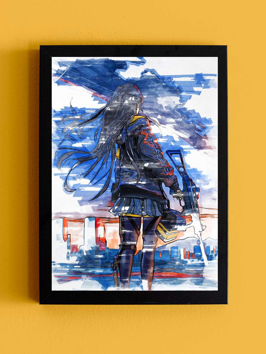 UMP45 Girl Frontline Anime Tablo Siyah Çerçeveli Yüksek Kalite Anime Duvar Poster Tablo - En İyi Fiyatlarla