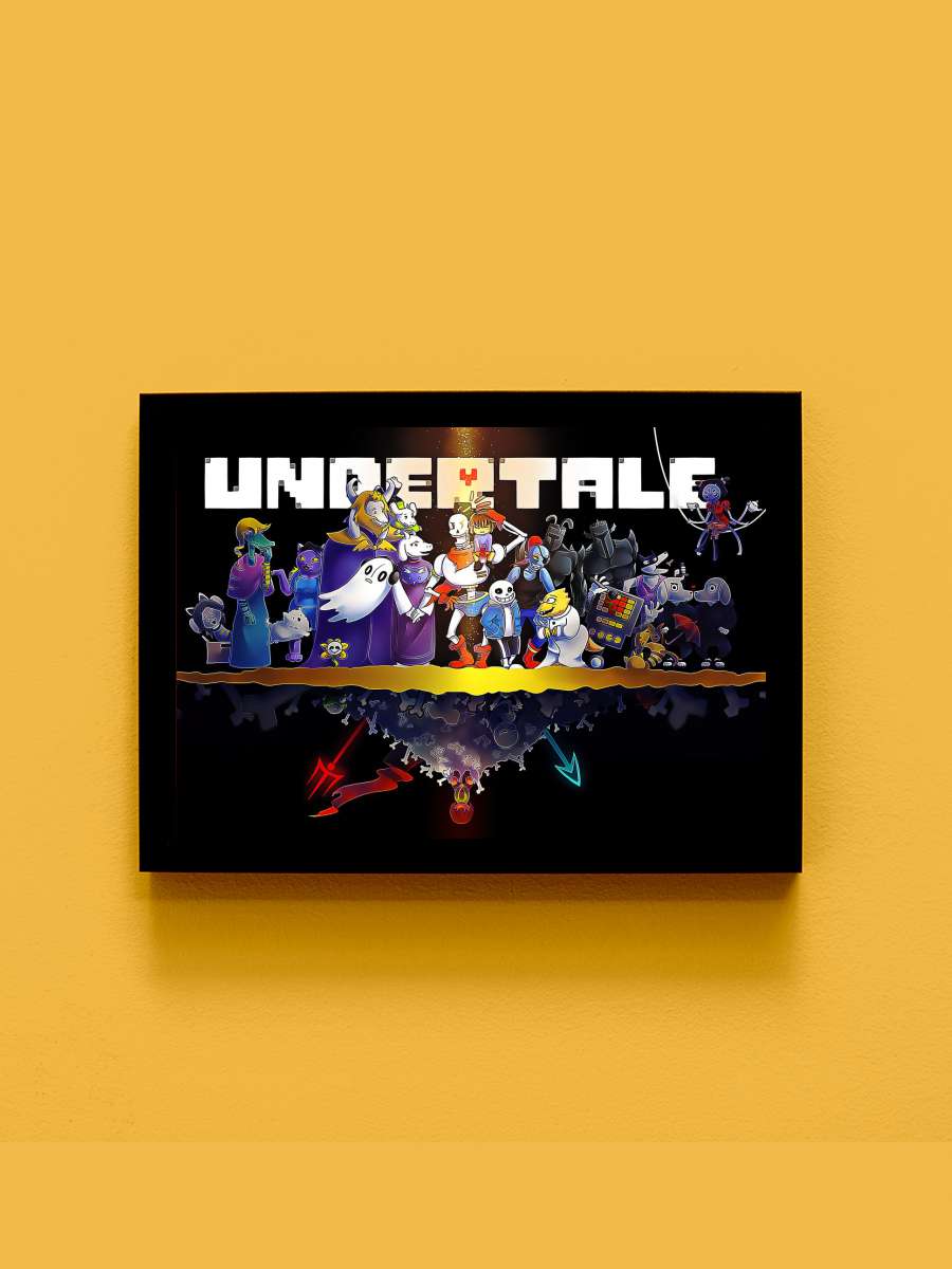 Undertale Anime Tablo Siyah Çerçeveli Yüksek Kalite Anime Duvar Poster Tablo - En İyi Fiyatlarla