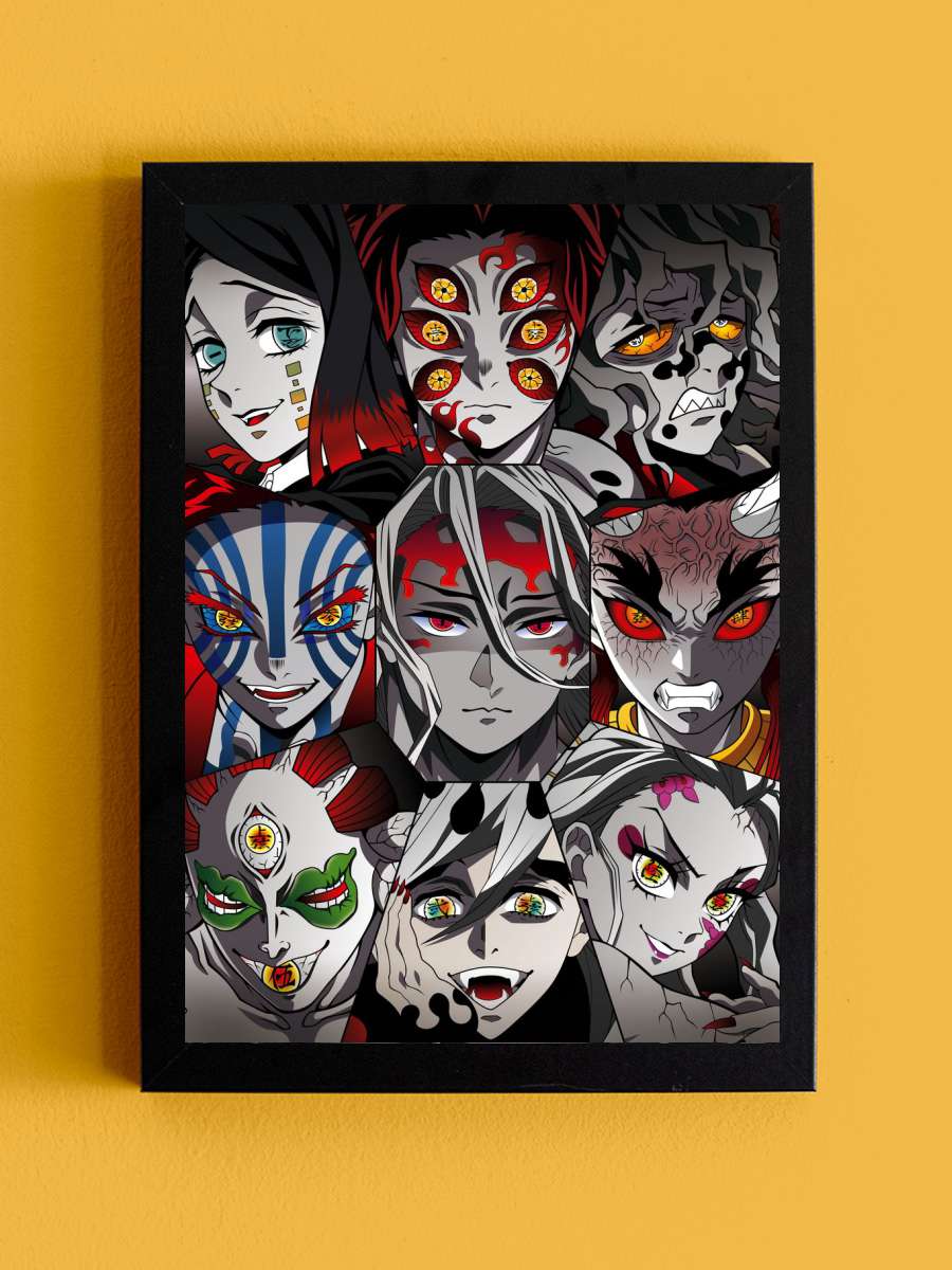 Upper Moon Demon Slayer Anime Tablo Siyah Çerçeveli Yüksek Kalite Anime Duvar Poster Tablo - En İyi Fiyatlarla