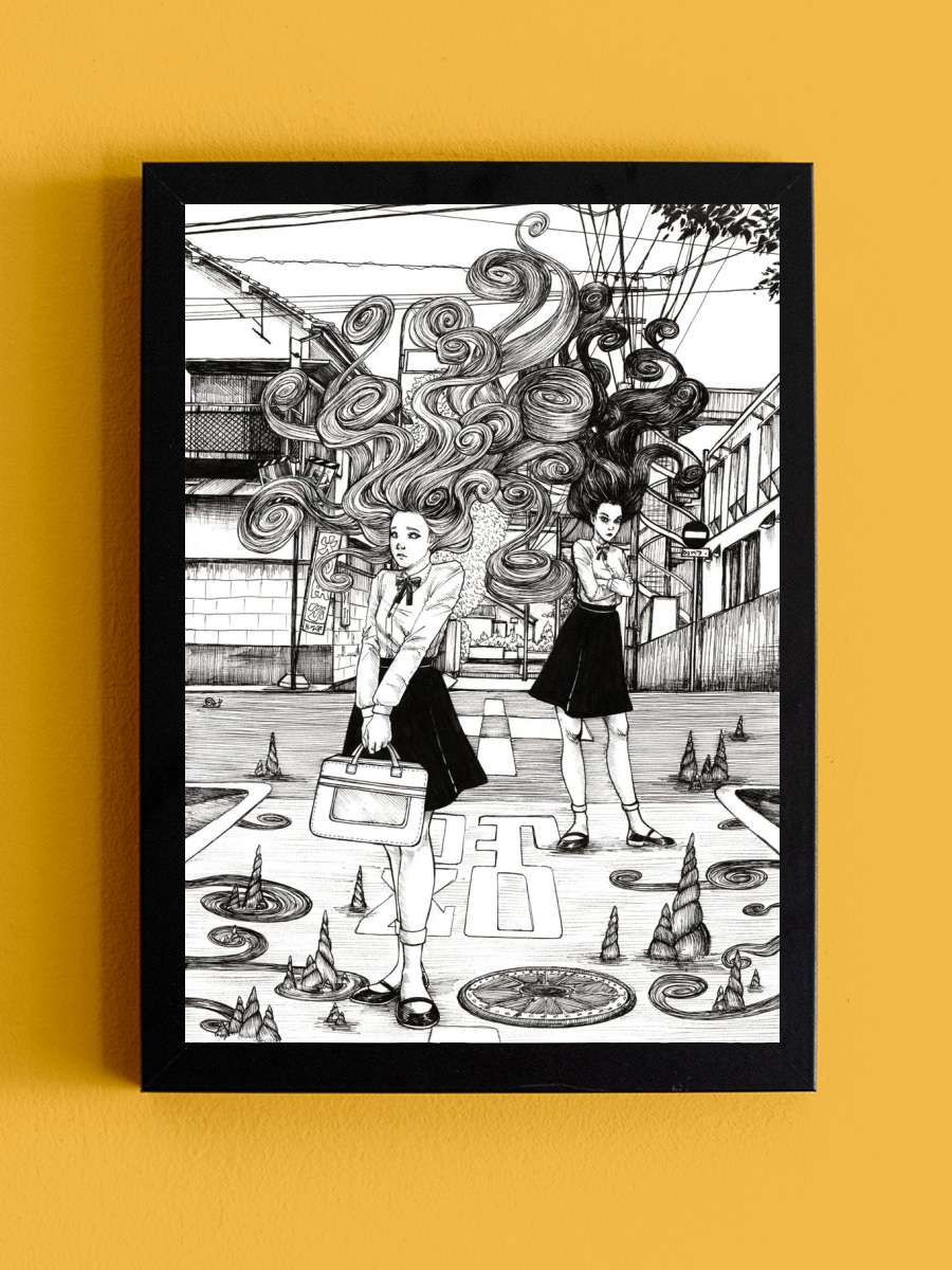 Uzumaki Medusa cover Anime Tablo Siyah Çerçeveli Yüksek Kalite Anime Duvar Poster Tablo - En İyi Fiyatlarla