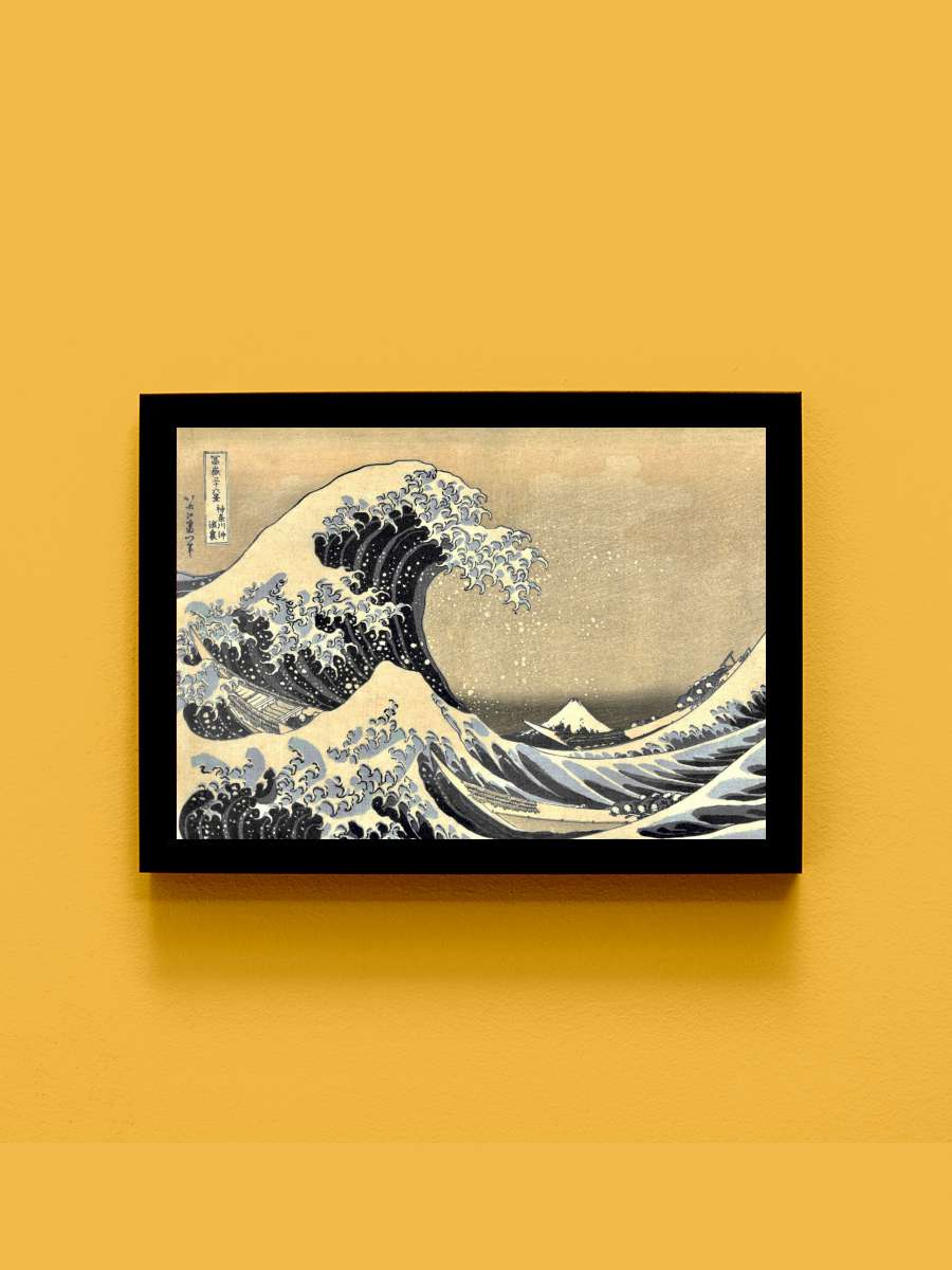 Vintage Wave of kanagawa Anime Tablo Siyah Çerçeveli Yüksek Kalite Anime Duvar Poster Tablo - En İyi Fiyatlarla