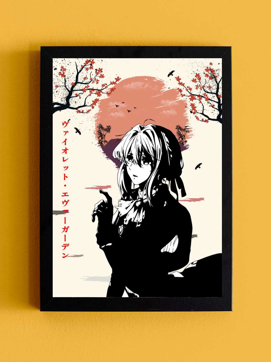 Violet Evergarden  Anime Tablo Siyah Çerçeveli Yüksek Kalite Anime Duvar Poster Tablo - En İyi Fiyatlarla
