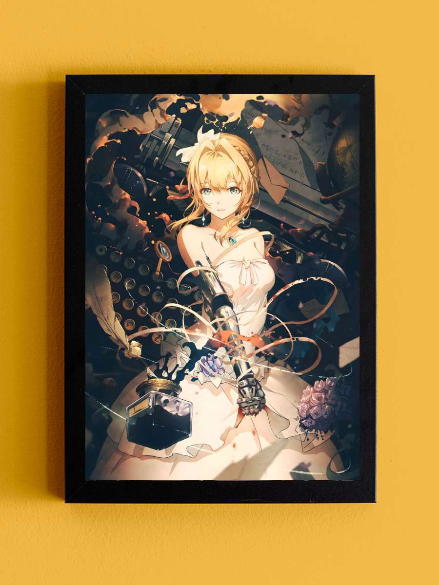 Violet Anime Tablo Siyah Çerçeveli Yüksek Kalite Anime Duvar Poster Tablo - En İyi Fiyatlarla