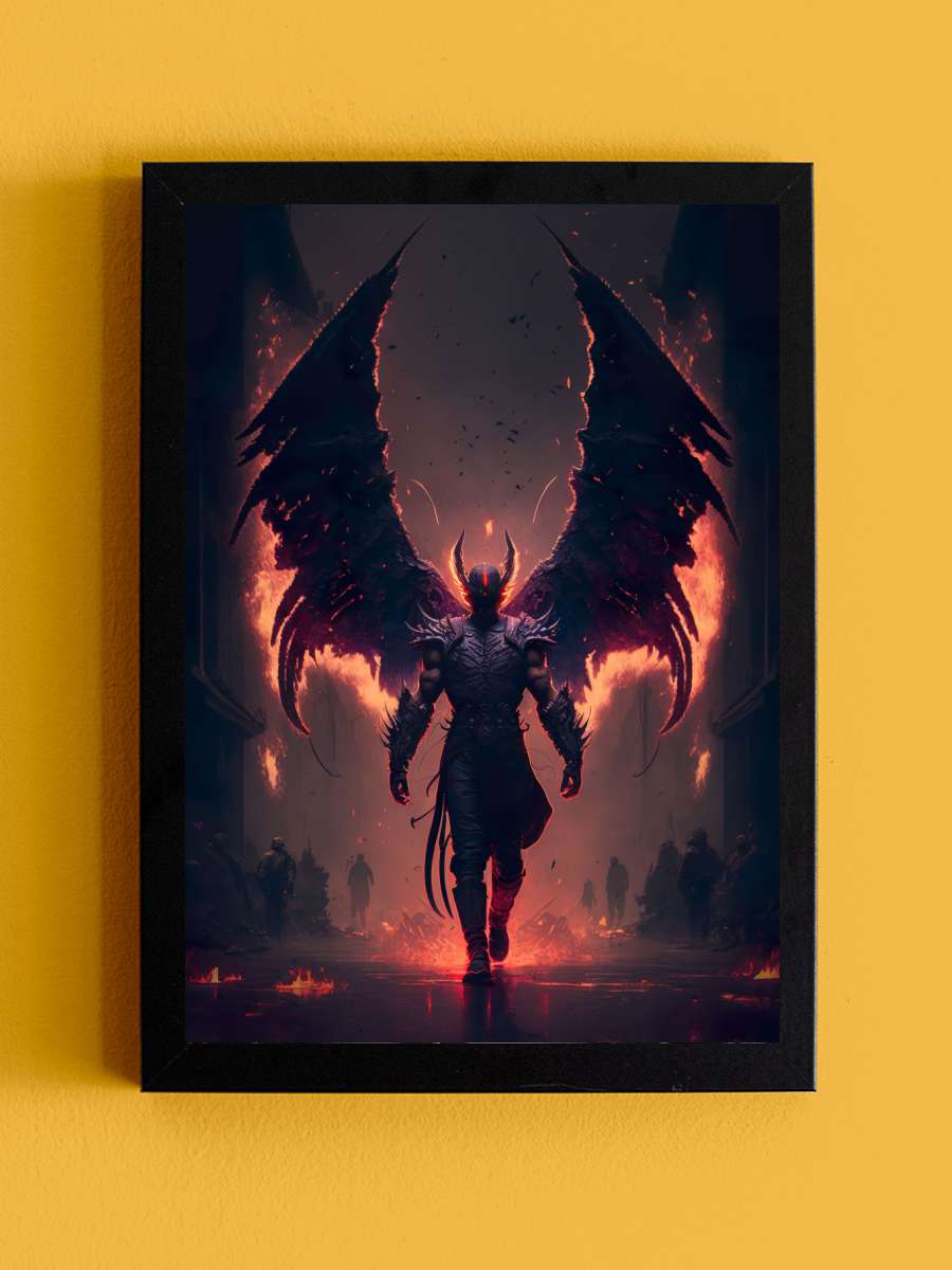 Winged Demon Anime Tablo Siyah Çerçeveli Yüksek Kalite Anime Duvar Poster Tablo - En İyi Fiyatlarla