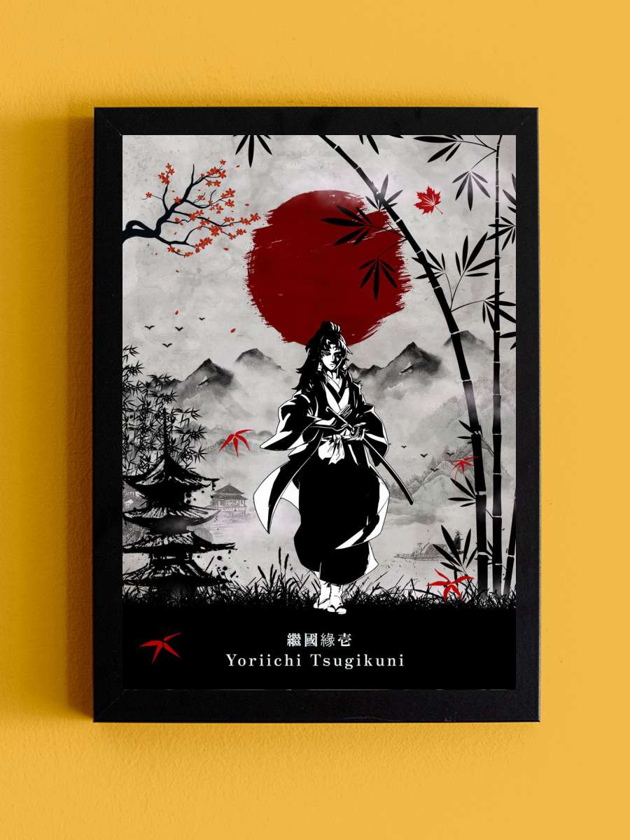Yoriichi Tsugikuni Demon Anime Tablo Siyah Çerçeveli Yüksek Kalite Anime Duvar Poster Tablo - En İyi Fiyatlarla
