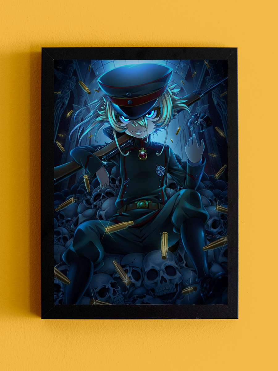 youjo senki  Anime Tablo Siyah Çerçeveli Yüksek Kalite Anime Duvar Poster Tablo - En İyi Fiyatlarla