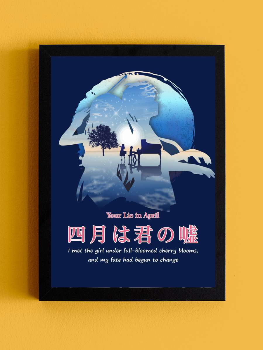 Your Lie in April Japan Anime Tablo Siyah Çerçeveli Yüksek Kalite Anime Duvar Poster Tablo - En İyi Fiyatlarla