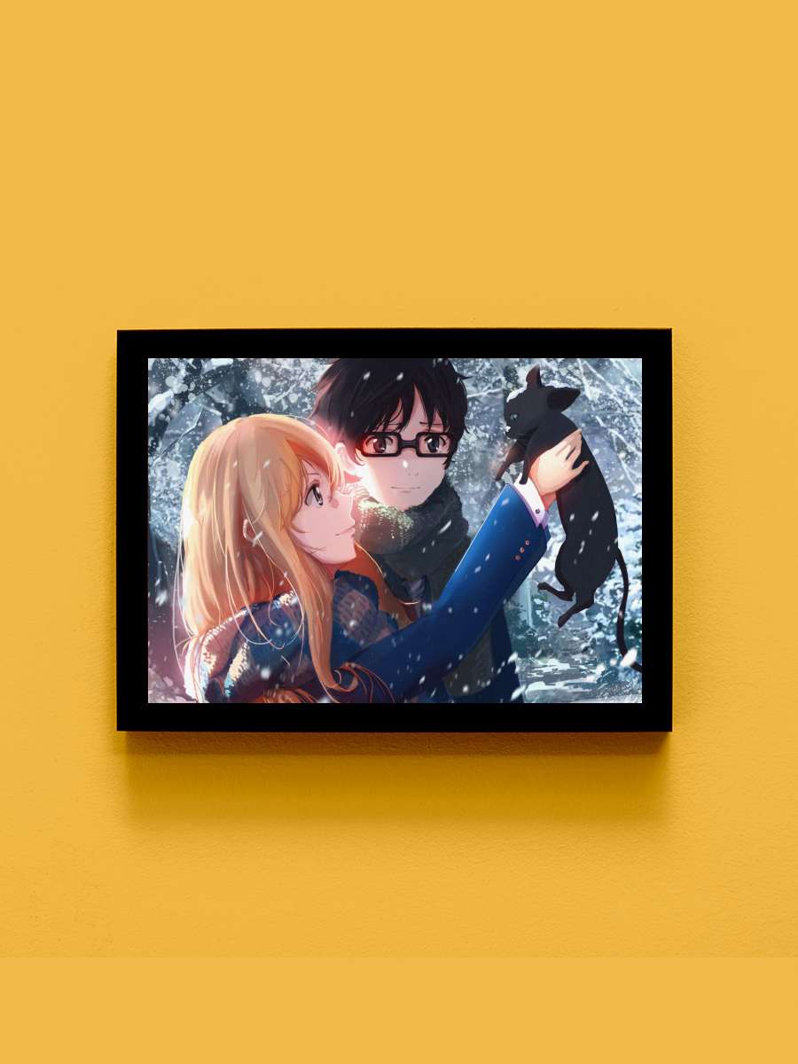 Your lie in April Anime Tablo Siyah Çerçeveli Yüksek Kalite Anime Duvar Poster Tablo - En İyi Fiyatlarla