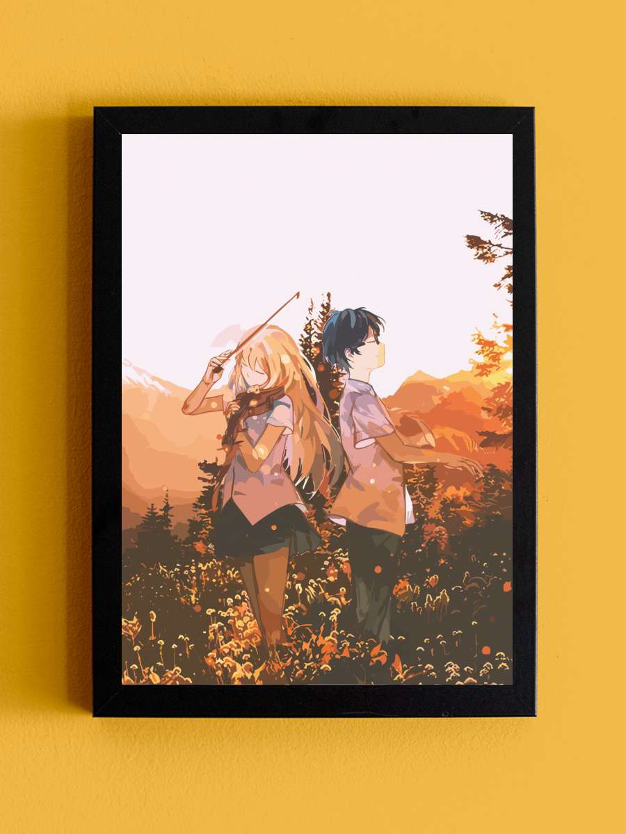 Your Lie In April Anime Tablo Siyah Çerçeveli Yüksek Kalite Anime Duvar Poster Tablo - En İyi Fiyatlarla