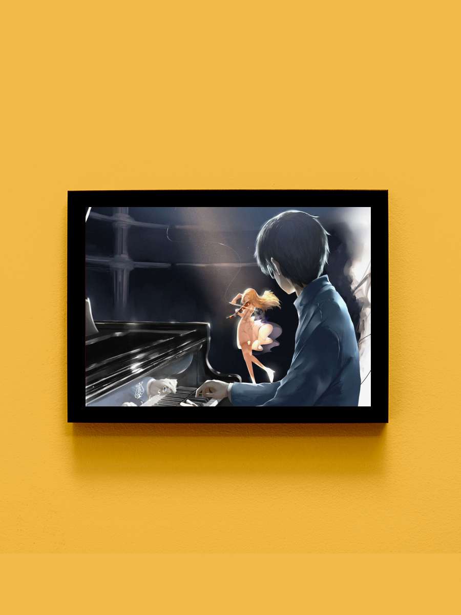 Your lie in April Anime Tablo Siyah Çerçeveli Yüksek Kalite Anime Duvar Poster Tablo - En İyi Fiyatlarla