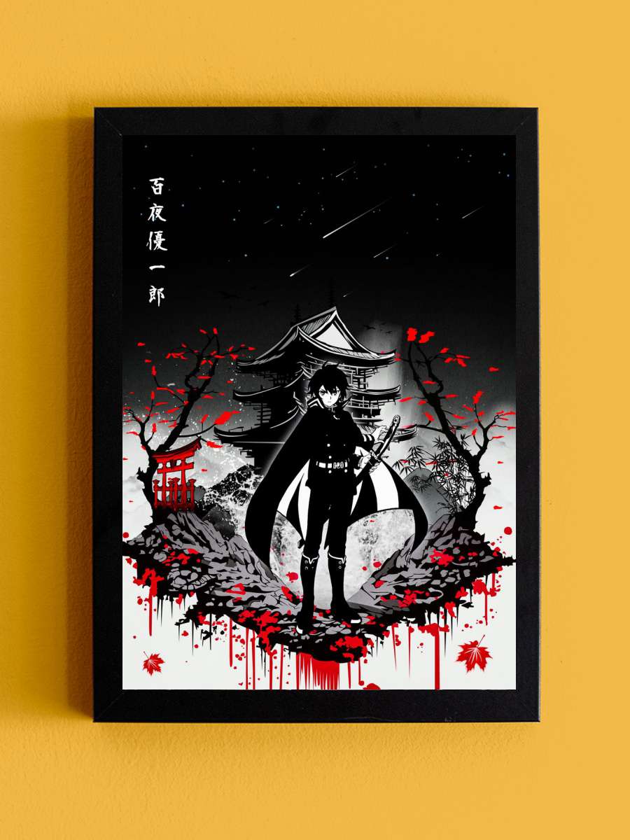 Yuichiro Hyakuya Anime Tablo Siyah Çerçeveli Yüksek Kalite Anime Duvar Poster Tablo - En İyi Fiyatlarla