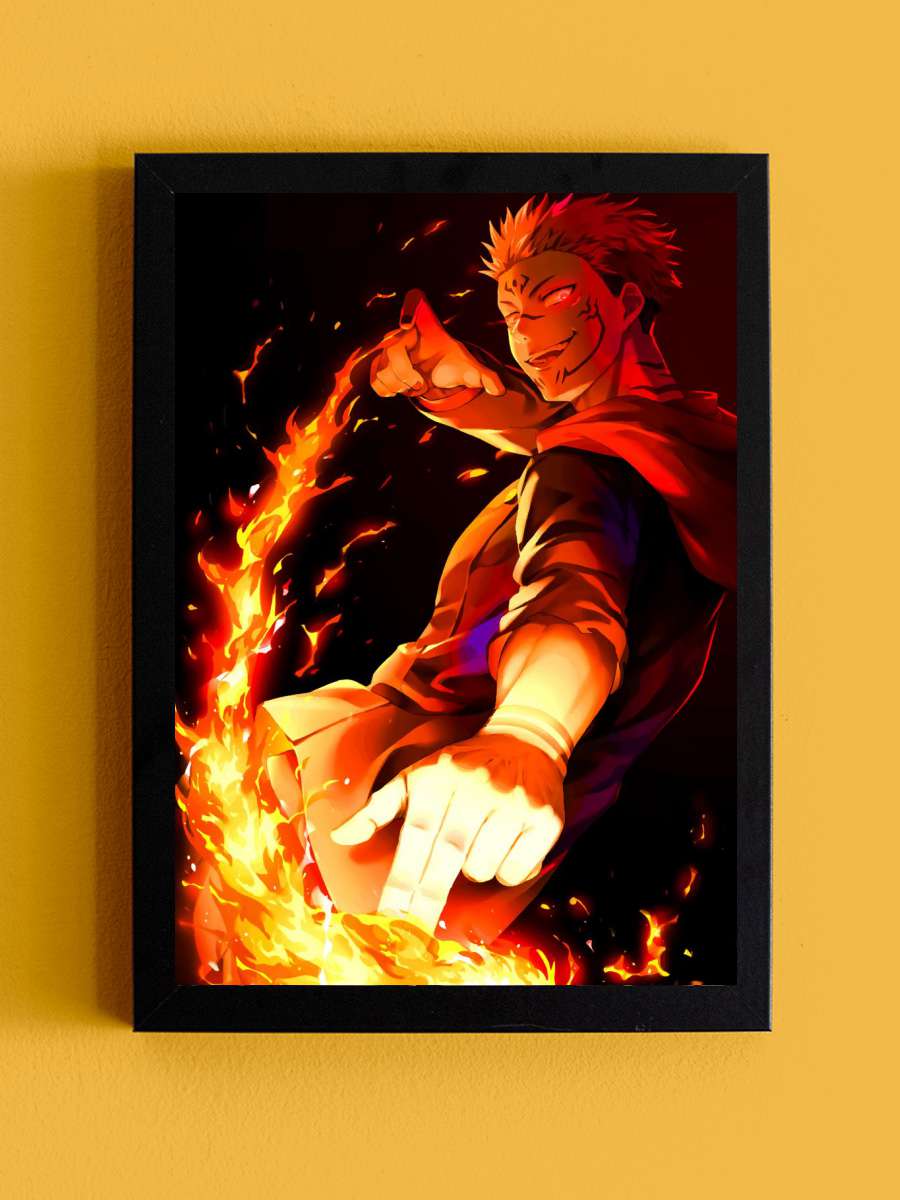 Yuji Jujutsu Kaisen Anime Tablo Siyah Çerçeveli Yüksek Kalite Anime Duvar Poster Tablo - En İyi Fiyatlarla