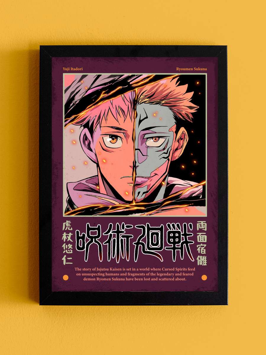 YUJI X SUKUNA Anime Tablo Siyah Çerçeveli Yüksek Kalite Anime Duvar Poster Tablo - En İyi Fiyatlarla