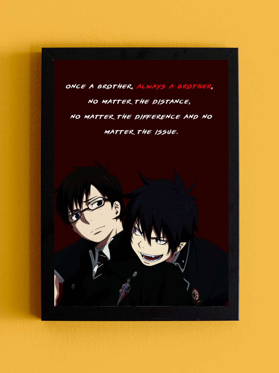 Yukio Rin Exorcist Anime Anime Tablo Siyah Çerçeveli Yüksek Kalite Anime Duvar Poster Tablo - En İyi Fiyatlarla