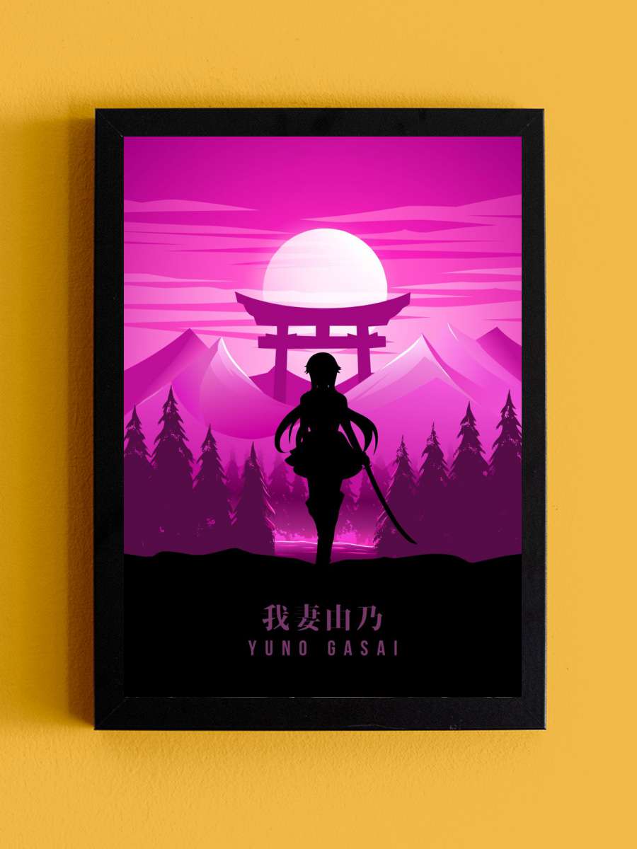 Yuno Gasai Mirai Nikki Anime Tablo Siyah Çerçeveli Yüksek Kalite Anime Duvar Poster Tablo - En İyi Fiyatlarla