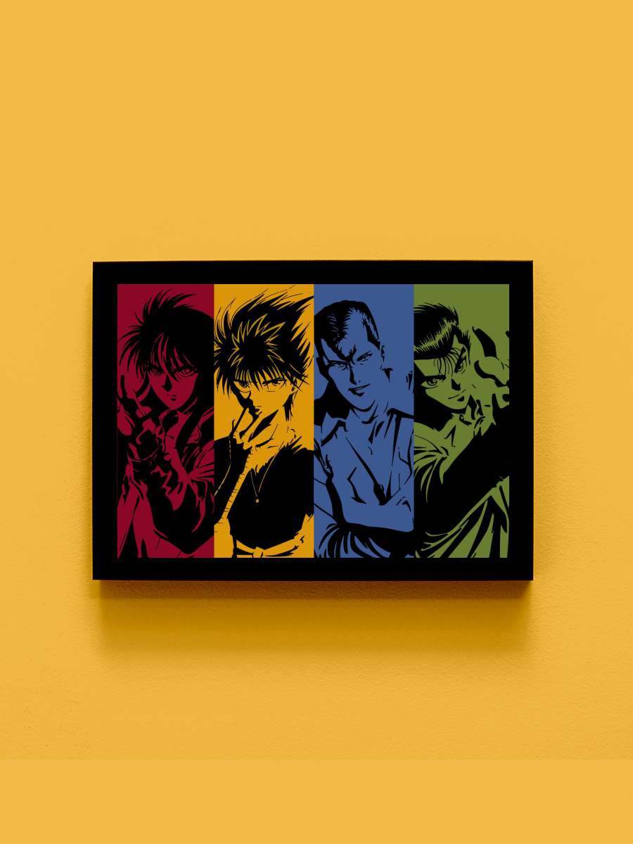 yuyu hakusho Anime Tablo Siyah Çerçeveli Yüksek Kalite Anime Duvar Poster Tablo - En İyi Fiyatlarla