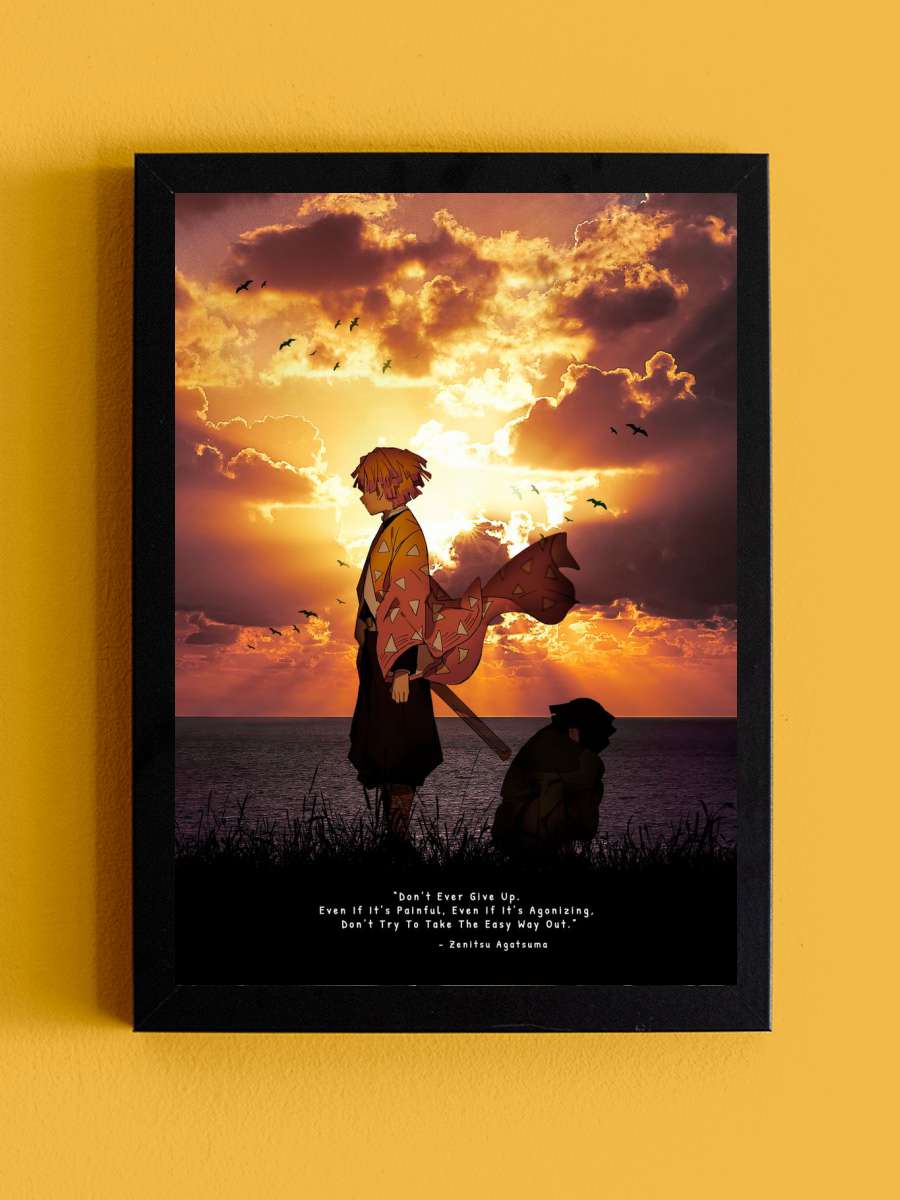 zenitsu agatsuma Anime Tablo Siyah Çerçeveli Yüksek Kalite Anime Duvar Poster Tablo - En İyi Fiyatlarla