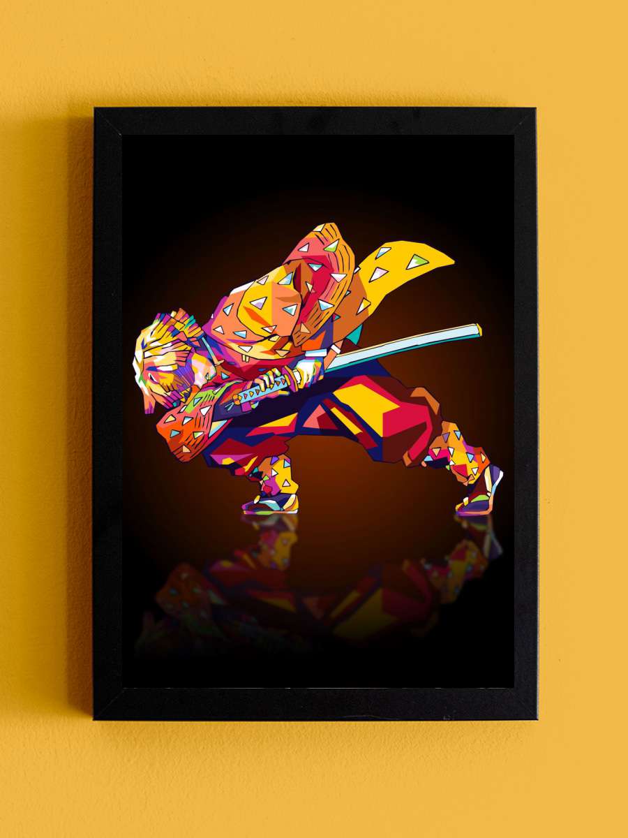 Zenitsu Pop Art Anime Tablo Siyah Çerçeveli Yüksek Kalite Anime Duvar Poster Tablo - En İyi Fiyatlarla