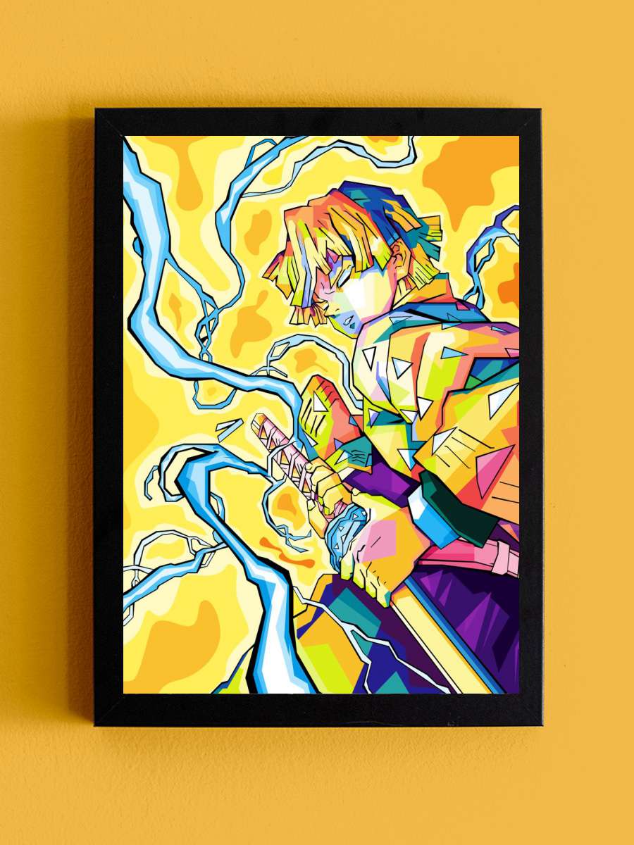 zenitsu pop art Anime Tablo Siyah Çerçeveli Yüksek Kalite Anime Duvar Poster Tablo - En İyi Fiyatlarla