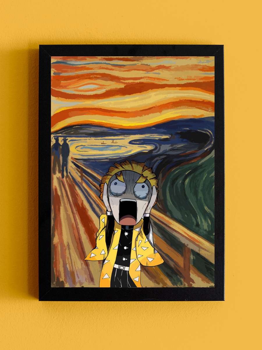Zenitsu The Scream Anime Tablo Siyah Çerçeveli Yüksek Kalite Anime Duvar Poster Tablo - En İyi Fiyatlarla