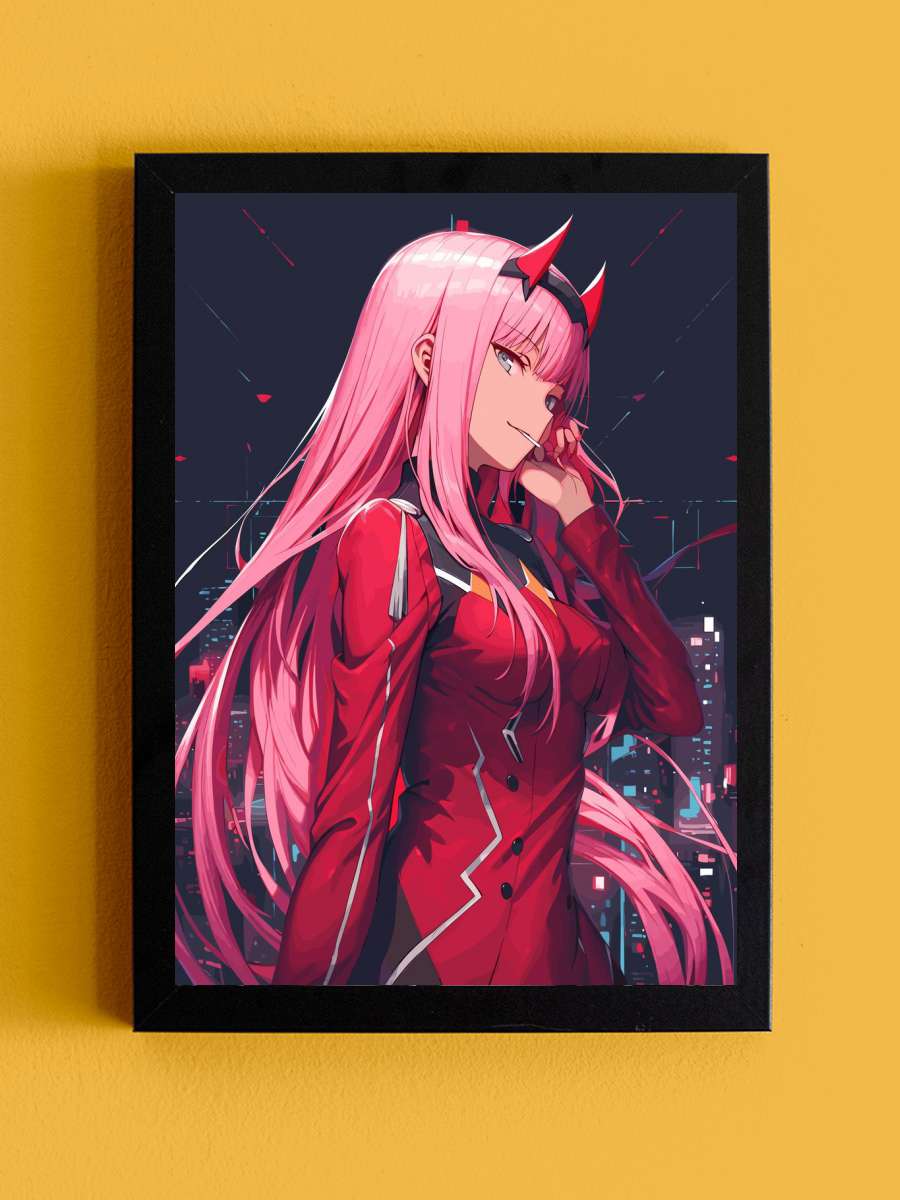 Zero Two Darling Waifu Anime Tablo Siyah Çerçeveli Yüksek Kalite Anime Duvar Poster Tablo - En İyi Fiyatlarla