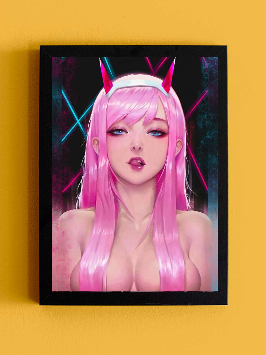 Zero Two Anime Tablo Siyah Çerçeveli Yüksek Kalite Anime Duvar Poster Tablo - En İyi Fiyatlarla