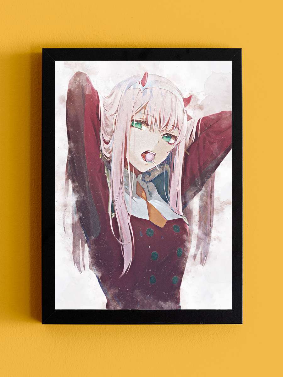 Zero Two Anime Tablo Siyah Çerçeveli Yüksek Kalite Anime Duvar Poster Tablo - En İyi Fiyatlarla